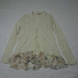LOGO by Lori Goldstein Size Small Cardigan with Chiffon Hem